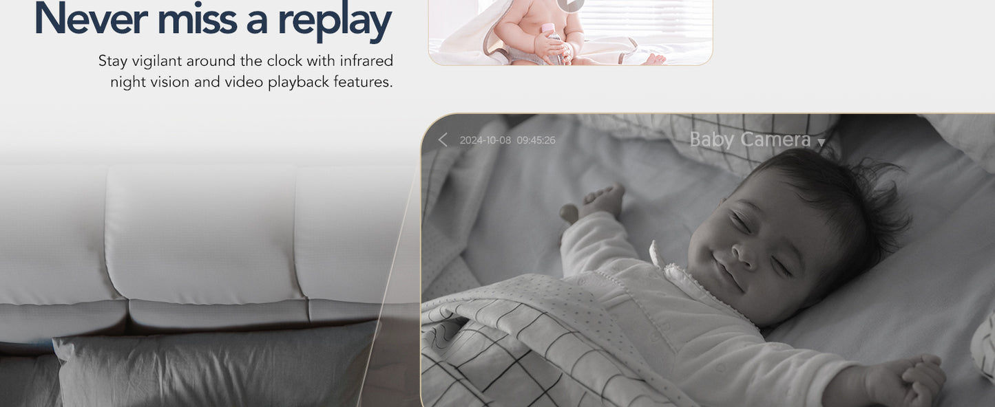 GNCC 1080P Smart WiFi Baby Monitor: Night Vision, 2-Way Audio, Alexa Compatible