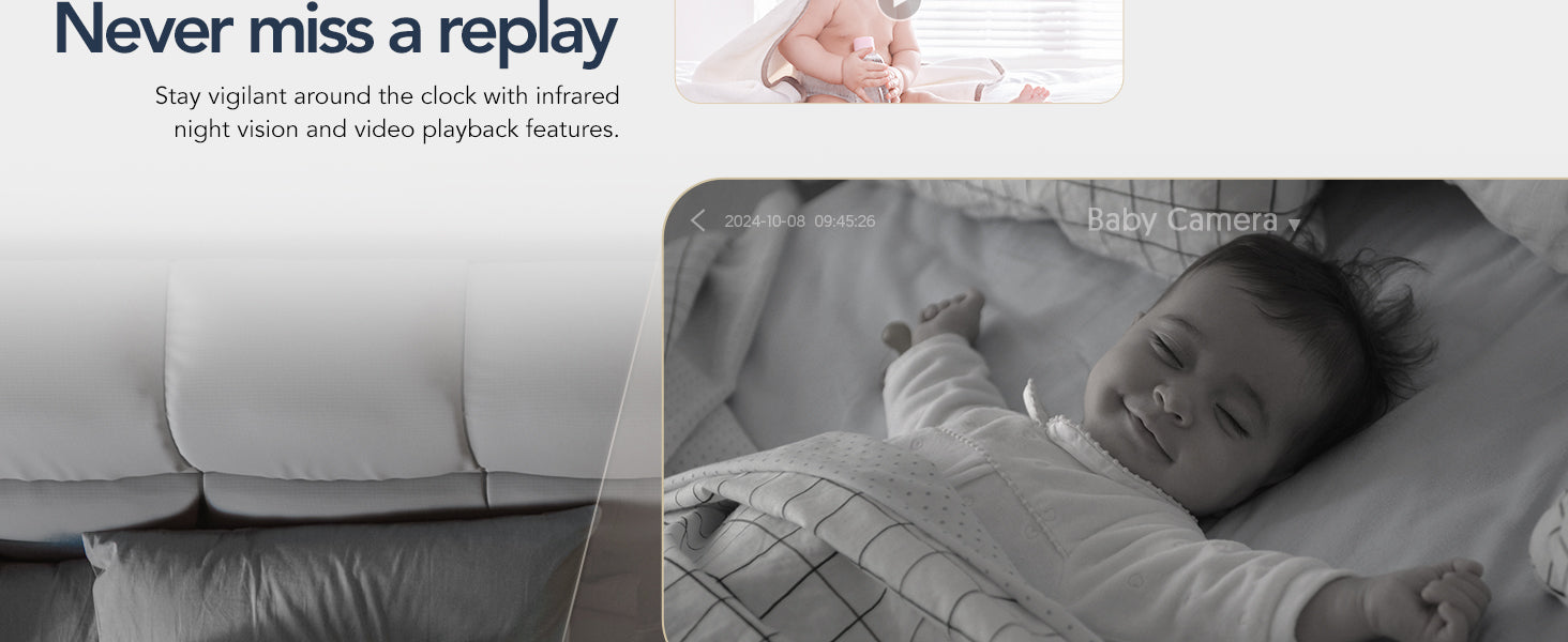 GNCC 1080P Smart WiFi Baby Monitor: Night Vision, 2-Way Audio, Alexa Compatible