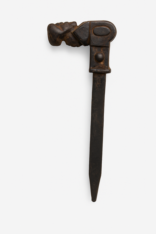 Antique Cast Iron Window Shutter with Vintage Sash Lock Set