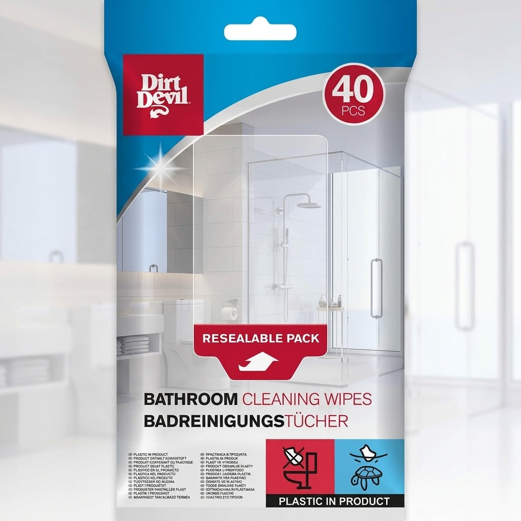 DIRT DEVIL Bathroom Cleaning Wipes 40Pcs