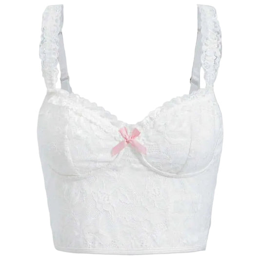 ROMWE Fairycore Lace Bowknot Plus
