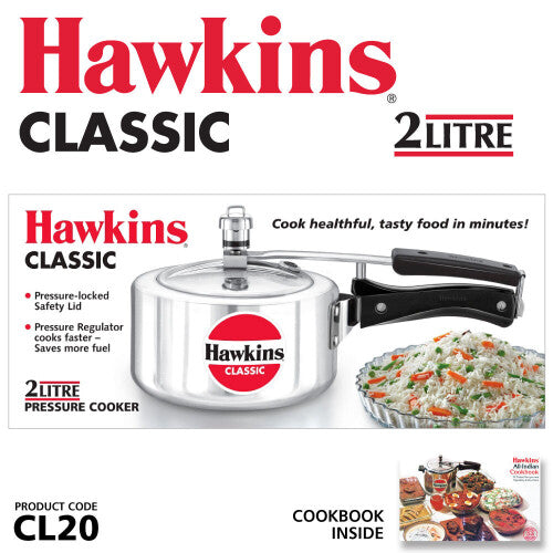 Hawkins Classic 2-Quart Silver Aluminum Pressure Cooker for Rapid, Delicious Meals