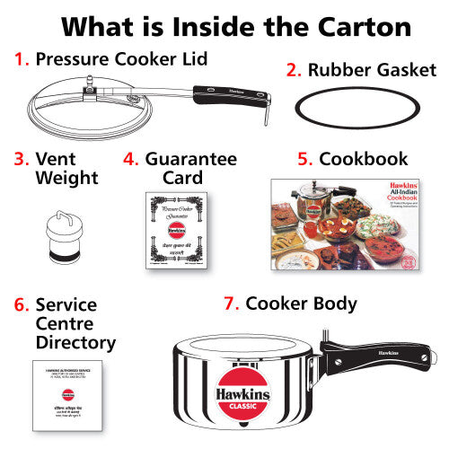 Hawkins Classic 2-Quart Silver Aluminum Pressure Cooker for Rapid, Delicious Meals