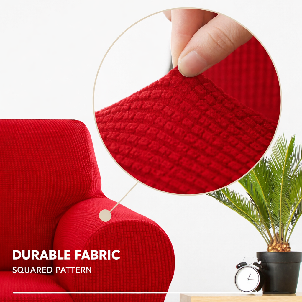 Deconovo Elastic Sofa Cover – Stretch Polyester in Red