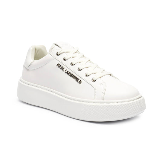 Karl Lagerfeld Maxi Kup White Leather Platform Sneakers for Women
