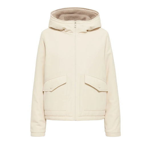 ONLY Women’s Padded Hooded Jacket – Cream - Gomix Brands Outlet