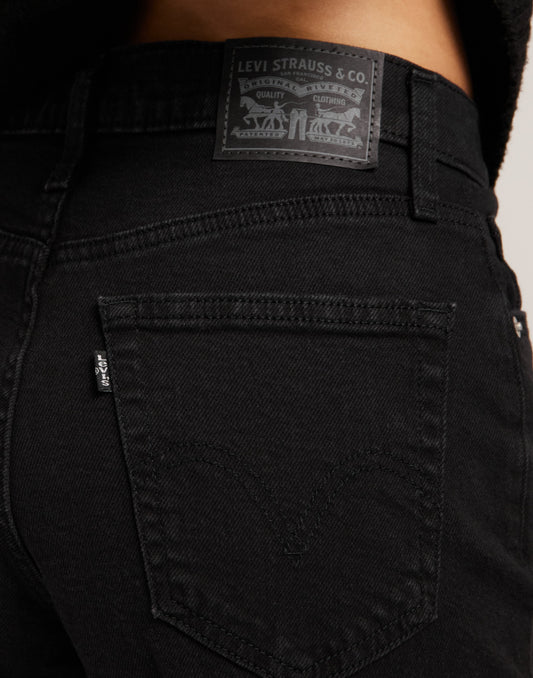 Levi's Classic Black High Waisted Mom Jeans - Comfortable Five-Pocket Denim