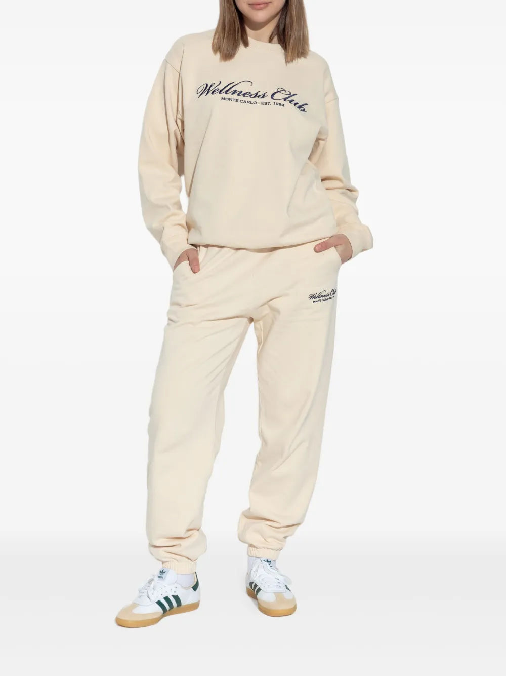 Adidas Samba Classic White Leather Sneakers with Green Stripes and Gum Sole