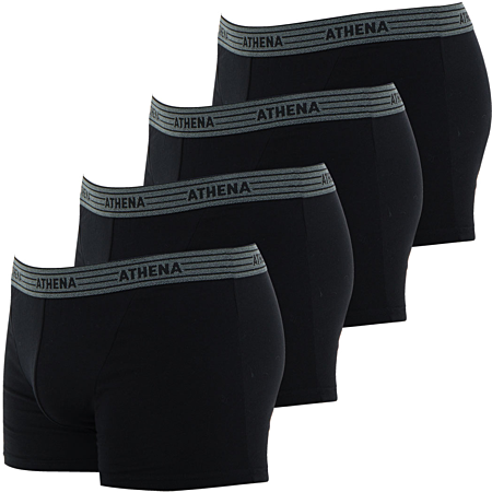 Athena Men's Ecopack 4-Pack Stretch Cotton Boxer Briefs for Supreme Comfort