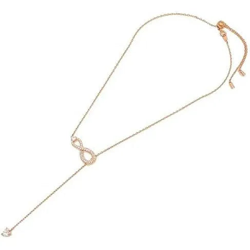 Swarovski Infinity Y-Shaped Elegant Rose Gold Crystal Adjustable Necklace - Gomix Brands Outlet
