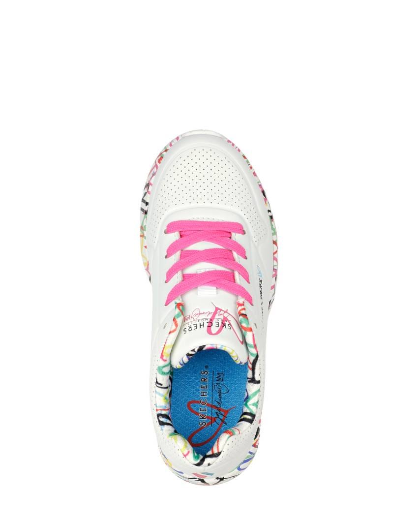 Skechers x JGoldcrown Uno Lite Lovely Luv Kids' Fashion Sneakers White Multi