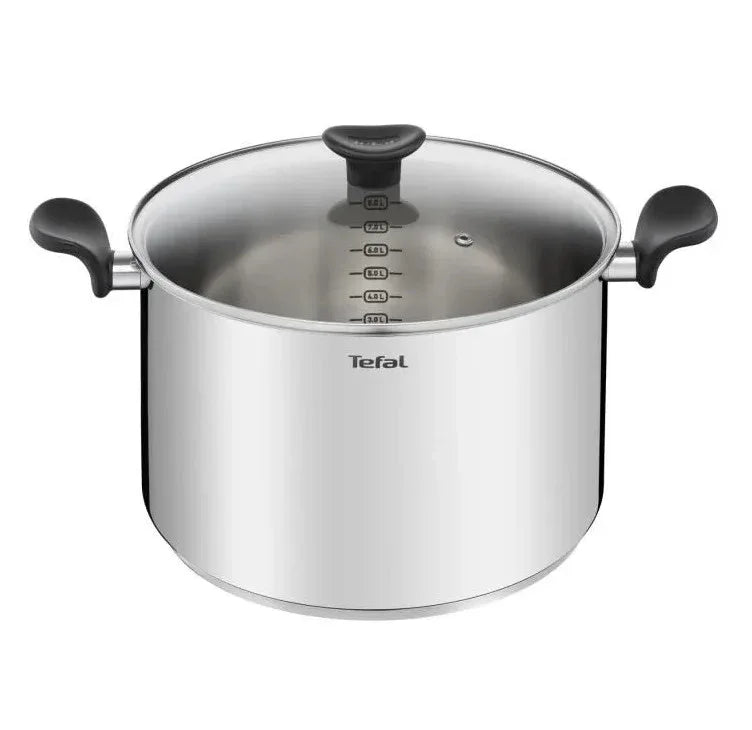 Tefal Primary 28cm Stainless Steel Cooking Pot with Clear Glass Lid - Gomix Brands Outlet