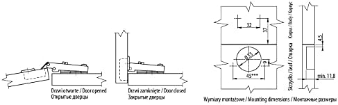 35mm 110° Full Overlay Kitchen Cabinet Door Hinge with Screws