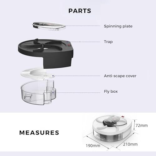 MAGIC SELECT Electric Fly Catcher: 360° Rotating USB-Powered Fly Trap for Home & Kitchen