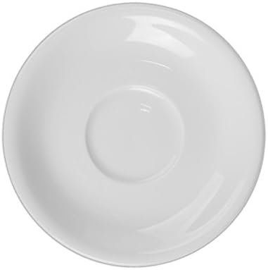 White ceramic saucer on a white background