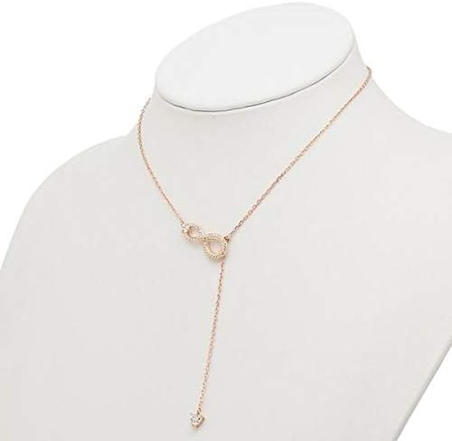 Swarovski Infinity Y-Shaped Elegant Rose Gold Crystal Adjustable Necklace