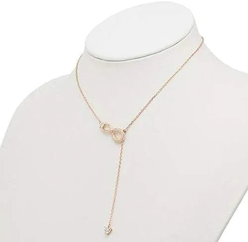 Swarovski Infinity Y-Shaped Elegant Rose Gold Crystal Adjustable Necklace - Gomix Brands Outlet