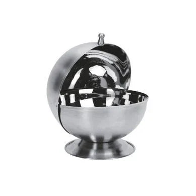Modern Grey Stainless Steel Spherical Sugar Bowl, 13.5 cm - Gomix Brands Outlet