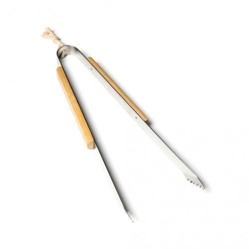 Vinga Paso Stainless Steel Grill Tongs with Ash Wood Handle for Kitchen & BBQ