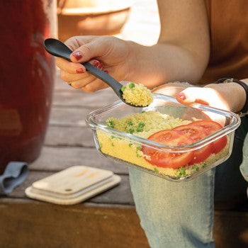 Glass Lunch Box with Bamboo Lid and Spoon - Eco-Friendly