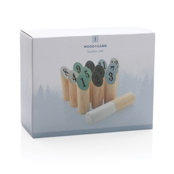 Premium Wooden Scatter Game Set - Outdoor Family Fun with Numbered Pins
