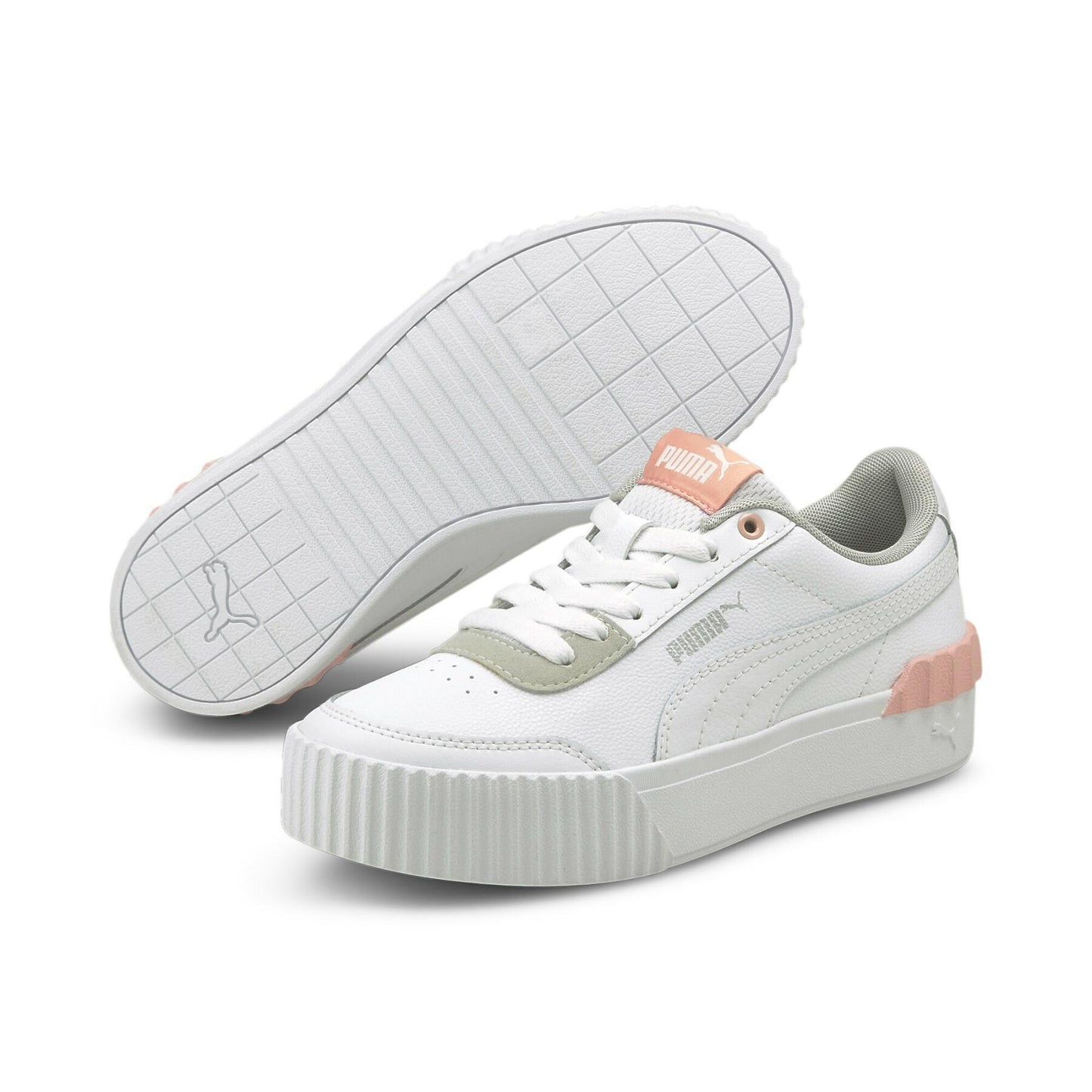 Puma Carina Lift Junior Sport Sneakers: Stylish White Platform Shoes for Kids