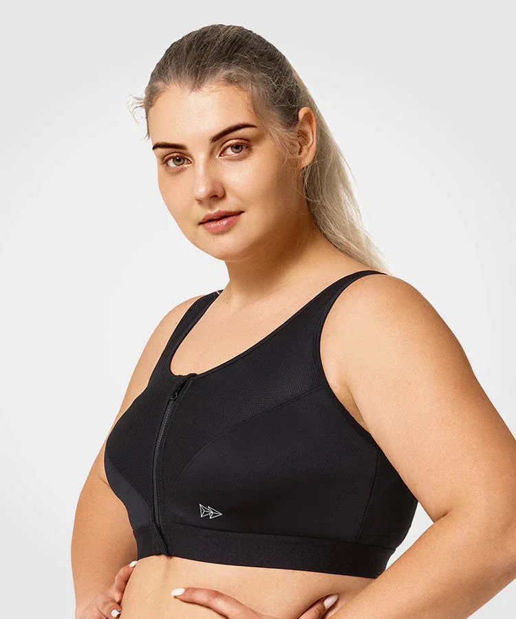 Power Classic Zip High Support Running Bra – Black - Gomix Brands Outlet