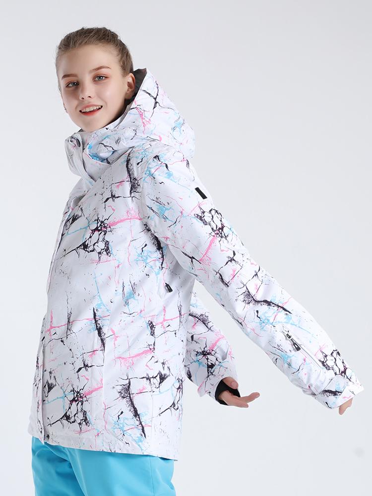 Women's 5K Waterproof Windproof Insulated Ski Snowboard Jacket - Vibrant Metropolis Design