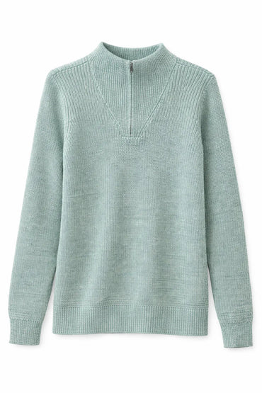 Lands' End Women's Petite Drifter Shaker Wedge Quarter Zip Sweater - Gomix Brands Outlet