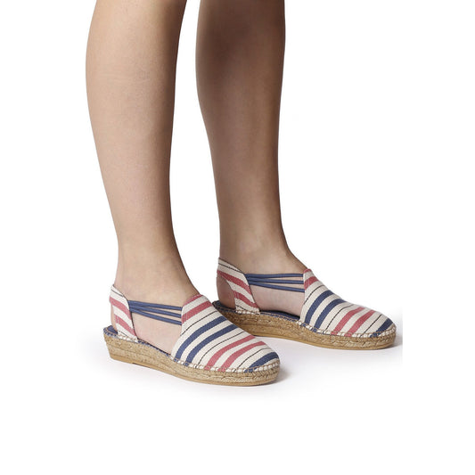 Toni Pons Verdi Women's Navy Canvas Platform Wedge Espadrille Heels