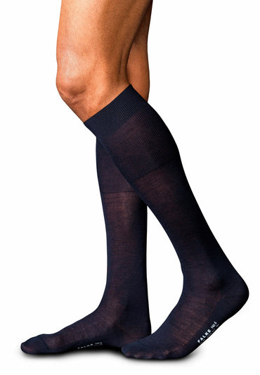 Falke, Serie Luxury No.6, Kniestrümpfe, Merinowolle-Seide, marine