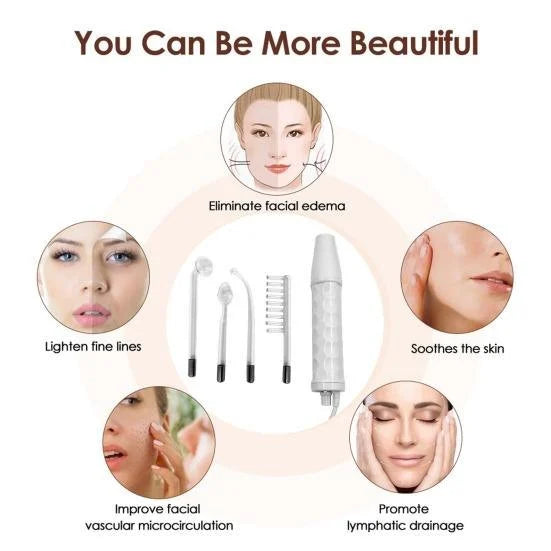 TUMAKOU 4-in-1 High Frequency Facial Wand for Acne & Wrinkles