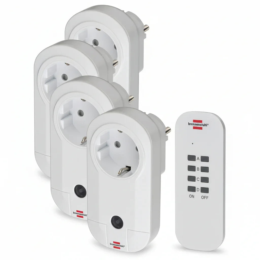 Comfort-Line Indoor Remote Control Socket Set, 4 Receivers & Handheld Transmitter - Gomix Brands Outlet