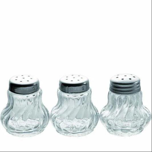 Compact Stainless Steel Mini Shaker Set with Glass Lids - 3 Pieces - Gomix Brands Outlet