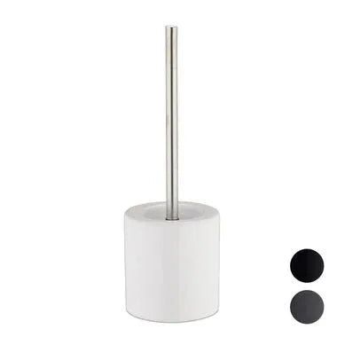 Premium Ceramic Toilet Brush Holder with Metal Handle – White - Gomix Brands Outlet