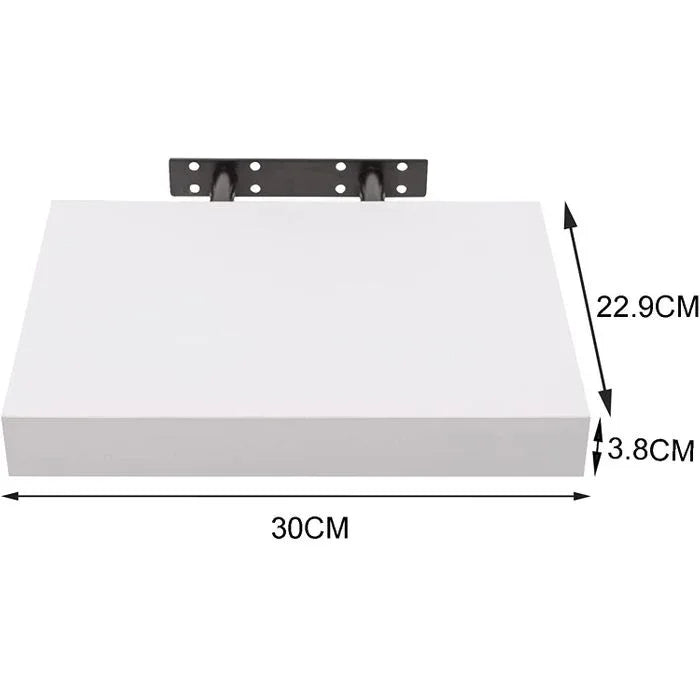Modern White Floating Wooden Wall Shelf - Versatile Storage for Any Room - Gomix Brands Outlet