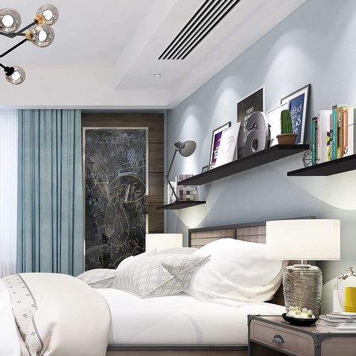 WOLTU Black Wood Floating Wall Shelf for Home Storage and Display