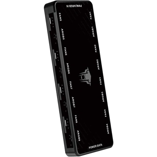 JL8 ARGB PWM Fan HUB – 8-Port 4-Pin PC Fan Controller with Magnetic Suction Backboard