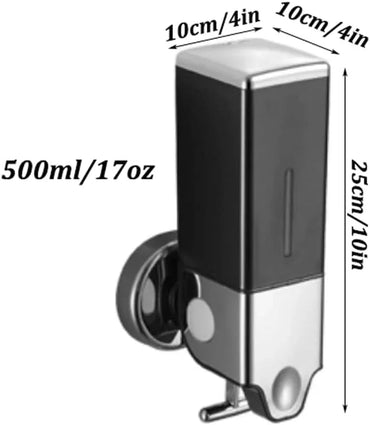 RUJHGL Refillable Wall‑Mount Soap Dispenser – 500 ml Capacity, White & Black Options - Gomix Brands Outlet