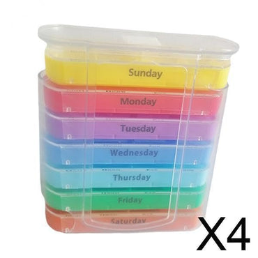 Enakshi 4‑Weekly Pill Organizer with 28 Color‑Coded Compartments – Travel‑Friendly