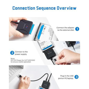 Mueuton USB 3.0 to SATA III Adapter with Power Supply