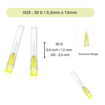 Premium Pack of 100 Stainless Steel 30G 1/2‑inch Dispensing Tubes - Gomix Brands Outlet