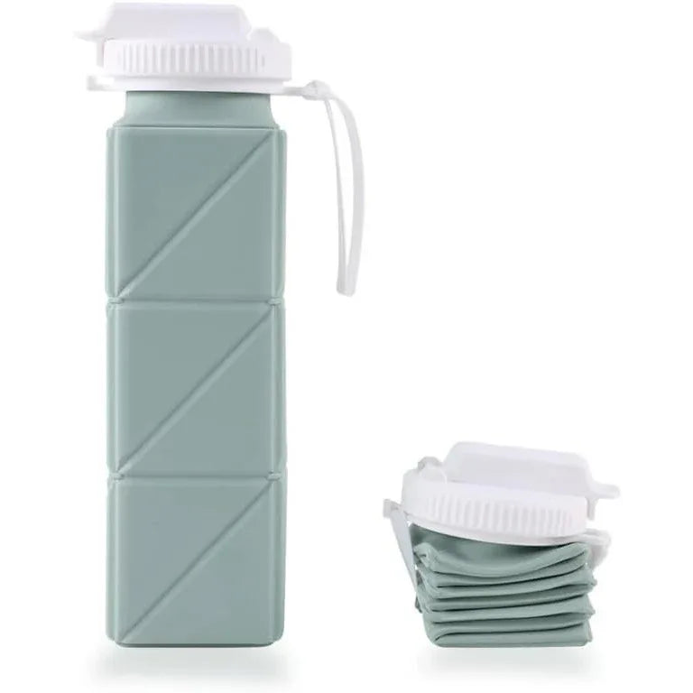 Reusable Foldable Silicone Water Bottle 620ml Green Travel - Gomix Brands Outlet