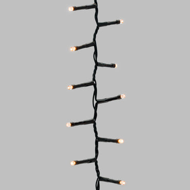 20m 1000 LED Warm White Mini Cluster String Lights, Green Cable, Indoor/Outdoor