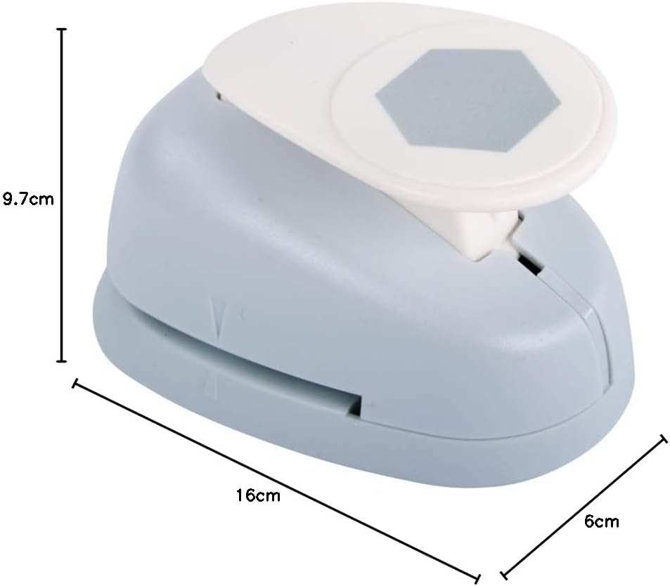 Rayher Hexagon Motif Hole Punch, 3.81 cm Diameter, Grey