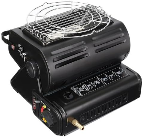 Portable Outdoor Gas Heater – Dual Fuel Compatible with Butane & LPG, Adjustable Heat Settings, Safe Camping & Patio Heater for Winter, Lightweight & Easy to Carry