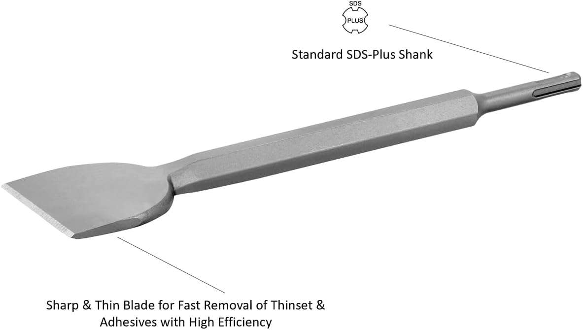 4 Inch Wide Tile & Thinset Scaling Chisel