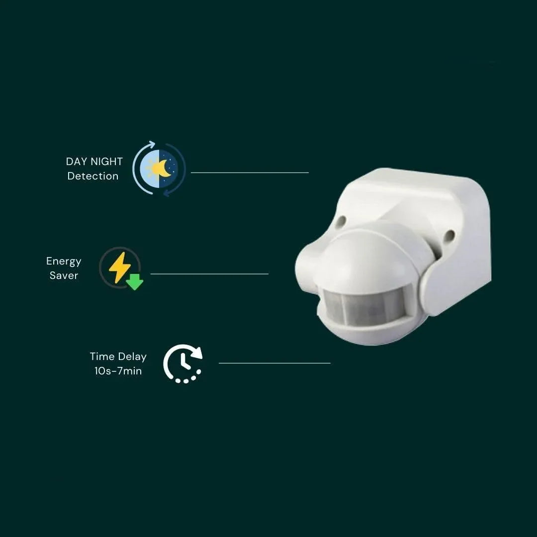 Real Instruments 180° Wall‑Mount PIR Motion Sensor Switch, Adjustable Light - Gomix Brands Outlet