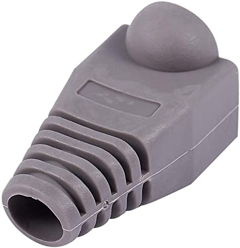 ANMOO Grey RJ45 Protective Boots – 100 Pack for Ethernet Cables