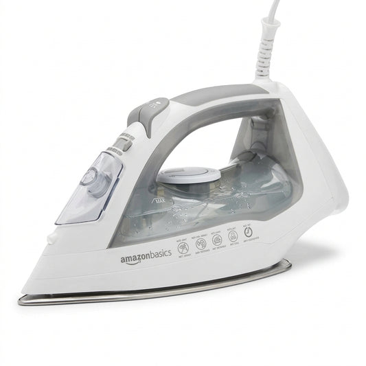 Amazon Basics 2400-Watt Steam Iron with Safety Auto Shut-Off, Steel Soleplate - Gomix Brands Outlet